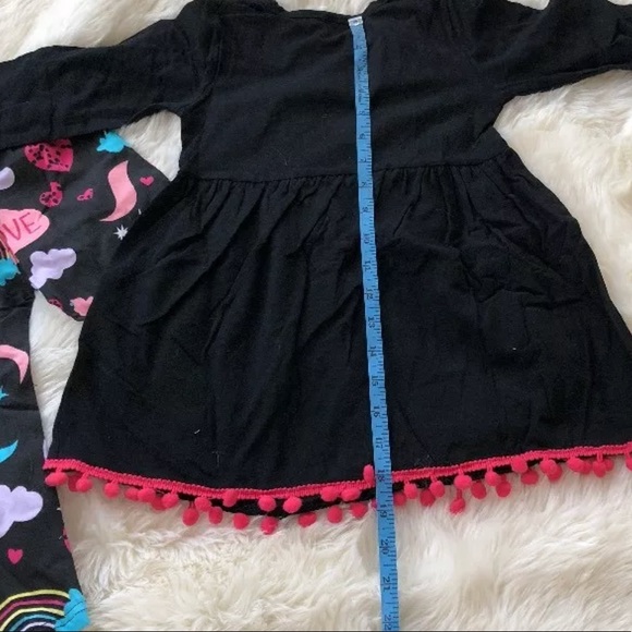 Unicorn dress with pom-poms & matching leggings 4T - Picture 6 of 8